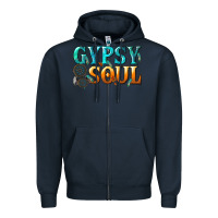 Navy gypsy soul Zipper Hoodie - texasbilliewilder