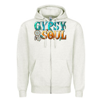 Oatmeal Heather gypsy soul Zipper Hoodie - texasbilliewilder