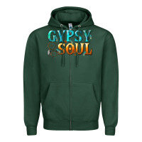 Sports Green gypsy soul Zipper Hoodie - texasbilliewilder
