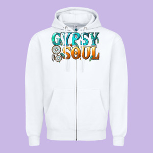 Gypsy Soul Zipper Hoodie Designed By Texasbilliewilder