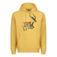 Antique Gold Impala Antelope Illustrations Premium Hoodie - LillyAllenDesigns