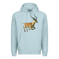 Blue Mist Impala Antelope Illustrations Premium Hoodie - LillyAllenDesigns