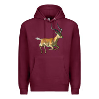Burgundy Impala Antelope Illustrations Premium Hoodie - LillyAllenDesigns
