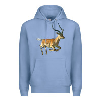 Colony Blue Impala Antelope Illustrations Premium Hoodie - LillyAllenDesigns