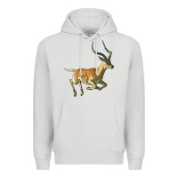 Dove Grey Impala Antelope Illustrations Premium Hoodie - LillyAllenDesigns