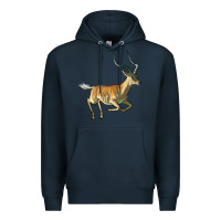 Navy Impala Antelope Illustrations Premium Hoodie - LillyAllenDesigns