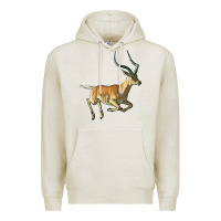Oatmeal Heather Impala Antelope Illustrations Premium Hoodie - LillyAllenDesigns