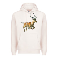 Pale Pink Impala Antelope Illustrations Premium Hoodie - LillyAllenDesigns