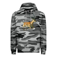 Slate Camo Impala Antelope Illustrations Premium Hoodie - LillyAllenDesigns