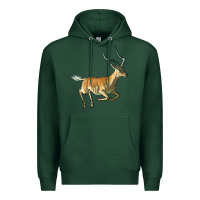 Sports Green Impala Antelope Illustrations Premium Hoodie - LillyAllenDesigns