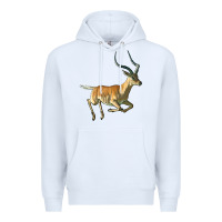 White Impala Antelope Illustrations Premium Hoodie - LillyAllenDesigns