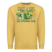 Antique Gold Just a Girl who Loves Saint Patrick's Day Premium Sweatshirt - RacoonDesign