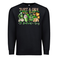 Black Just a Girl who Loves Saint Patrick's Day Premium Sweatshirt - RacoonDesign