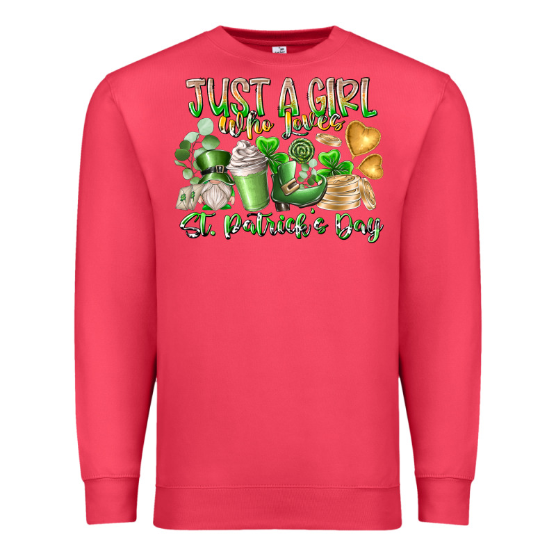 Just A Girl Who Loves Saint Patrick's Day Premium Sweatshirt by RacoonDesign | Teevron