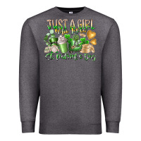 Charcoal Heather Just a Girl who Loves Saint Patrick's Day Premium Sweatshirt - RacoonDesign