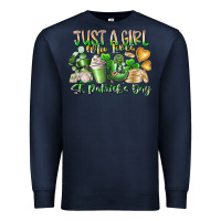 Navy Just a Girl who Loves Saint Patrick's Day Premium Sweatshirt - RacoonDesign