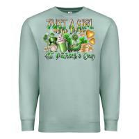 Seafoam Just a Girl who Loves Saint Patrick's Day Premium Sweatshirt - RacoonDesign