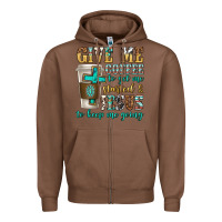 Chestnut give me coffee to get me started Zipper Hoodie - texasbilliewilder