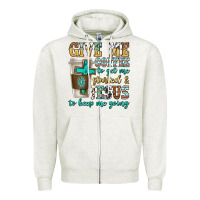 Oatmeal Heather give me coffee to get me started Zipper Hoodie - texasbilliewilder