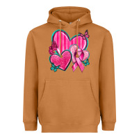 Meerkat Breast Cancer Hearts Heavyweight Hoodie - texasbilliewilder