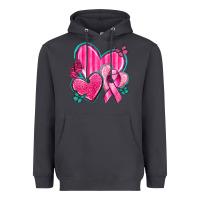 Smoke Breast Cancer Hearts Heavyweight Hoodie - texasbilliewilder