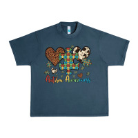 Midnight Navy autism awareness leopard cowhide herts puzzle Urban Heavy Tee - Artiststas