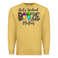 Antique Gold girl's weekend booze & besties Premium Sweatshirt - CowhideDigitalArt