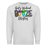 Dove Grey girl's weekend booze & besties Premium Sweatshirt - CowhideDigitalArt
