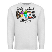 Oatmeal Heather girl's weekend booze & besties Premium Sweatshirt - CowhideDigitalArt
