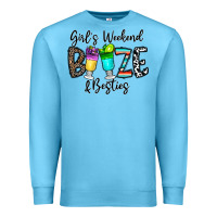 Ocean Blue girl's weekend booze & besties Premium Sweatshirt - CowhideDigitalArt