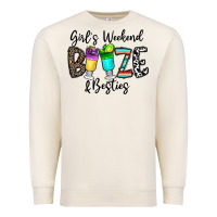 Sandshell girl's weekend booze & besties Premium Sweatshirt - CowhideDigitalArt