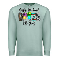 Seafoam girl's weekend booze & besties Premium Sweatshirt - CowhideDigitalArt