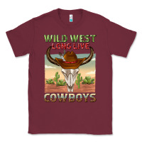 Burgundy wild west long live cowboys Classic Tee - texasbilliewilder
