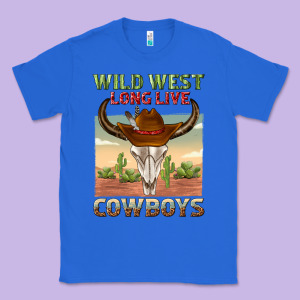 Wild West Long Live Cowboys Classic Tee Designed By Texasbilliewilder