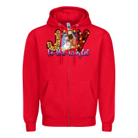 Red joy to the world Zipper Hoodie - Zillion Design Studio