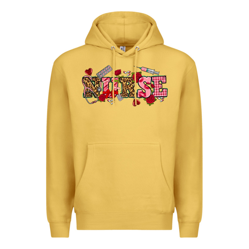Valentines Day Nurse Premium Hoodie by NancyCooperArtShop | Teevron