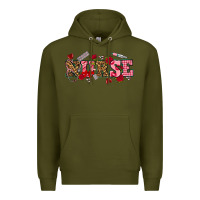 Army Green valentines day nurse Premium Hoodie - NancyCooperArtShop