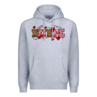 Heather Grey valentines day nurse Premium Hoodie - NancyCooperArtShop