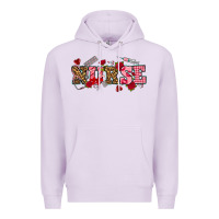 Lilac valentines day nurse Premium Hoodie - NancyCooperArtShop