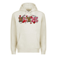 Oatmeal Heather valentines day nurse Premium Hoodie - NancyCooperArtShop