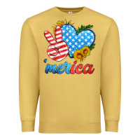 Antique Gold america with heart Premium Sweatshirt - HRA Design Shop