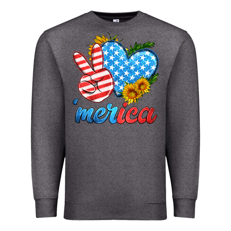 America With Heart Premium Sweatshirt by HRA Design Shop | Teevron