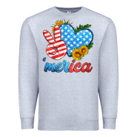 Heather Grey america with heart Premium Sweatshirt - HRA Design Shop
