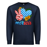 Navy america with heart Premium Sweatshirt - HRA Design Shop