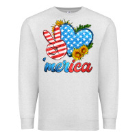 Oatmeal Heather america with heart Premium Sweatshirt - HRA Design Shop