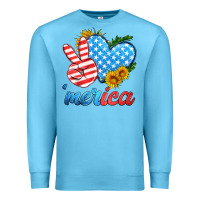 Ocean Blue america with heart Premium Sweatshirt - HRA Design Shop