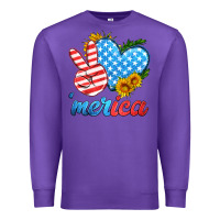 Purple america with heart Premium Sweatshirt - HRA Design Shop
