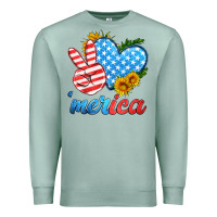 Seafoam america with heart Premium Sweatshirt - HRA Design Shop