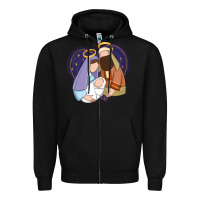 Black holy night jesus birth Zipper Hoodie - Zillion Design Studio