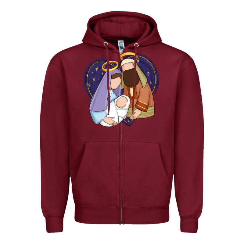 Holy Night Jesus Birth Zipper Hoodie by Zillion Design Studio | Teevron